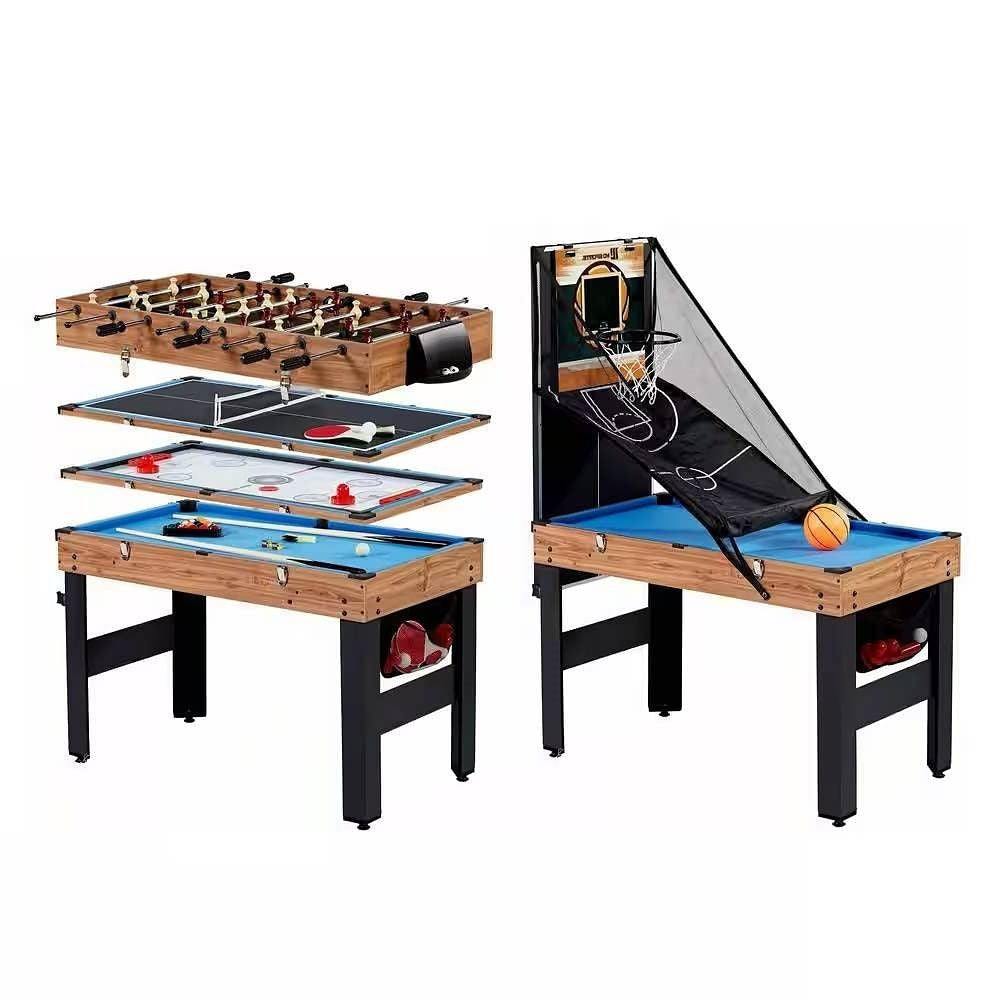 5-in-1 Game Table - Foosball Pool Basketball Ping Pong and Slide Hockey-2