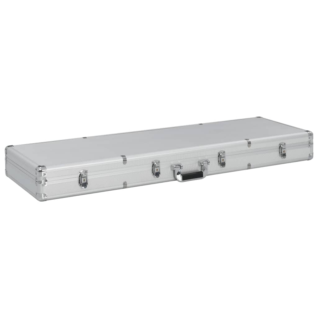 vidaXL Gun Case Aluminum Mature Storage Weapon Pistol Case Box Black/Silver-3