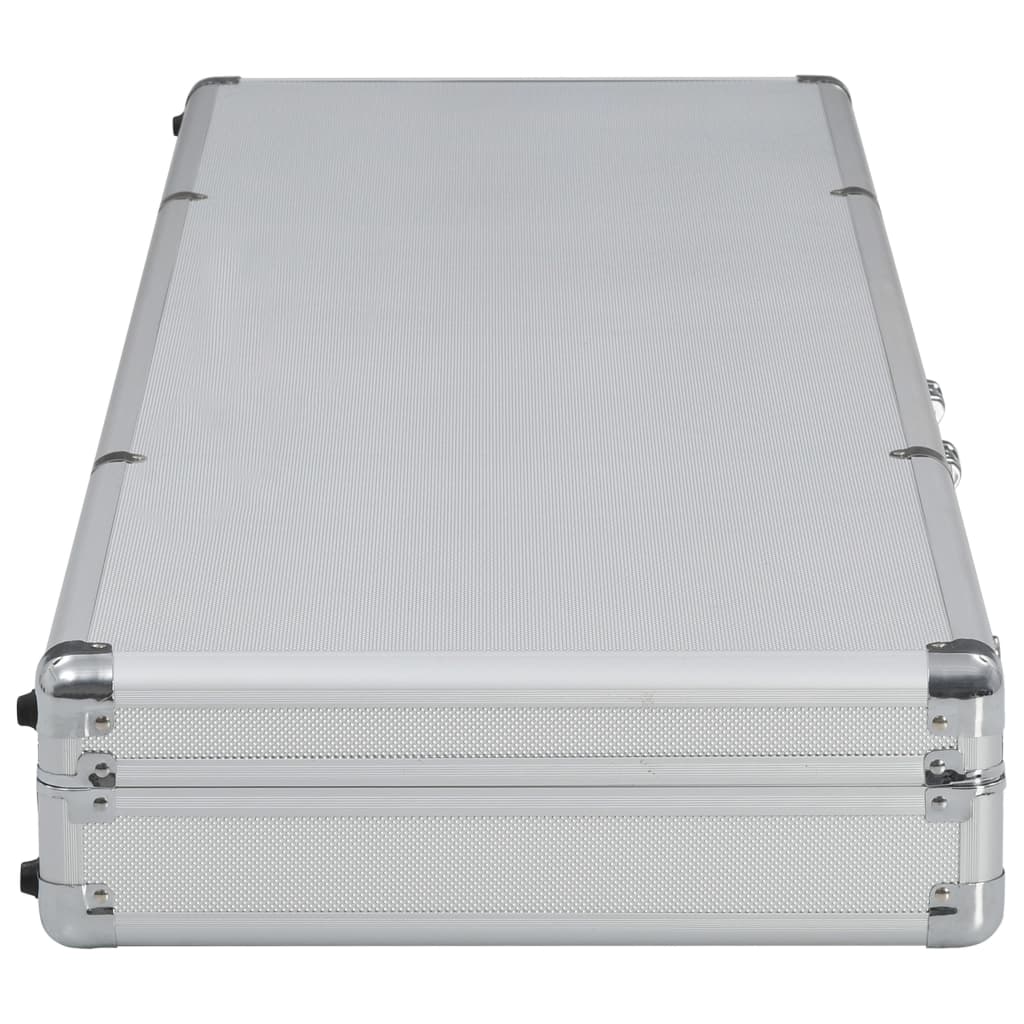 vidaXL Gun Case Aluminum Mature Storage Weapon Pistol Case Box Black/Silver-0