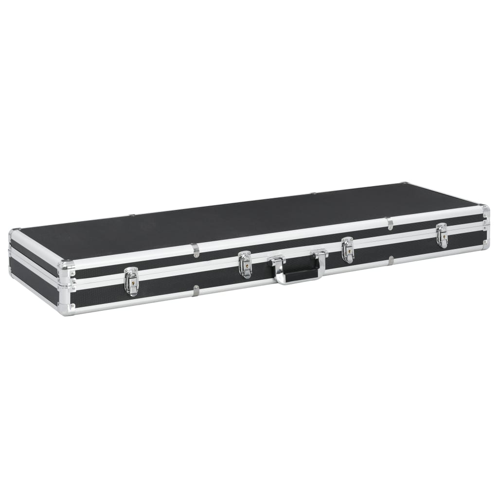 vidaXL Gun Case Aluminum Mature Storage Weapon Pistol Case Box Black/Silver-1