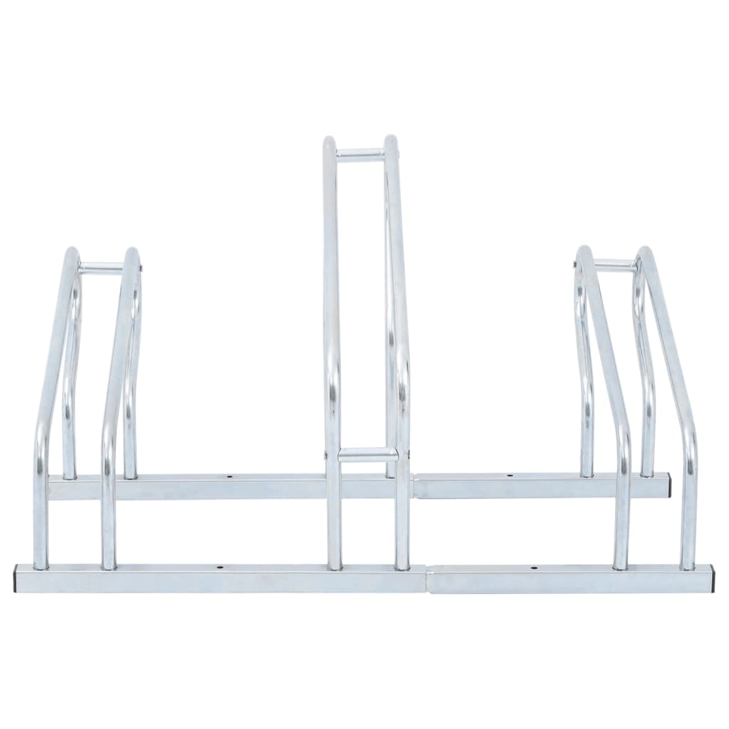 vidaXL Bicycle Stand for 3 Bikes Floor Freestanding Galvanized Steel-1