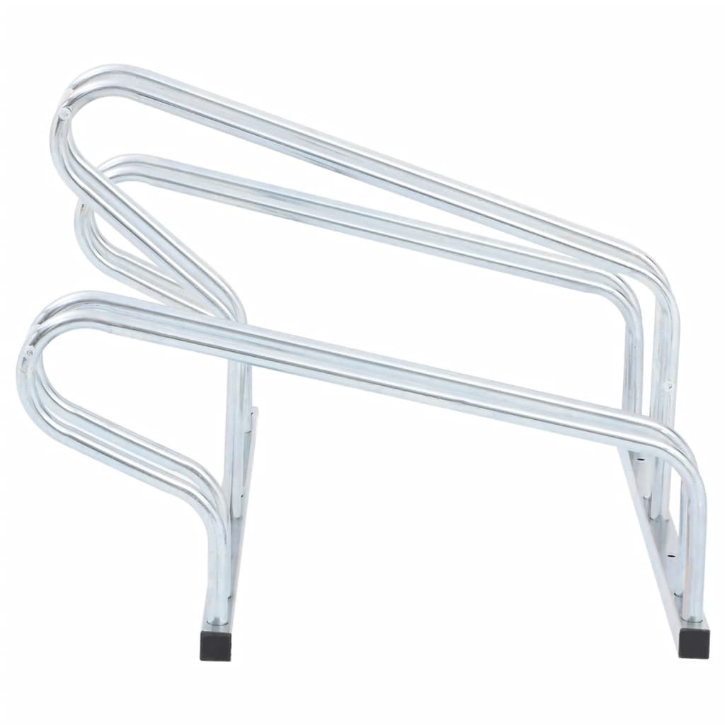 vidaXL Bicycle Stand for 3 Bikes Floor Freestanding Galvanized Steel-2