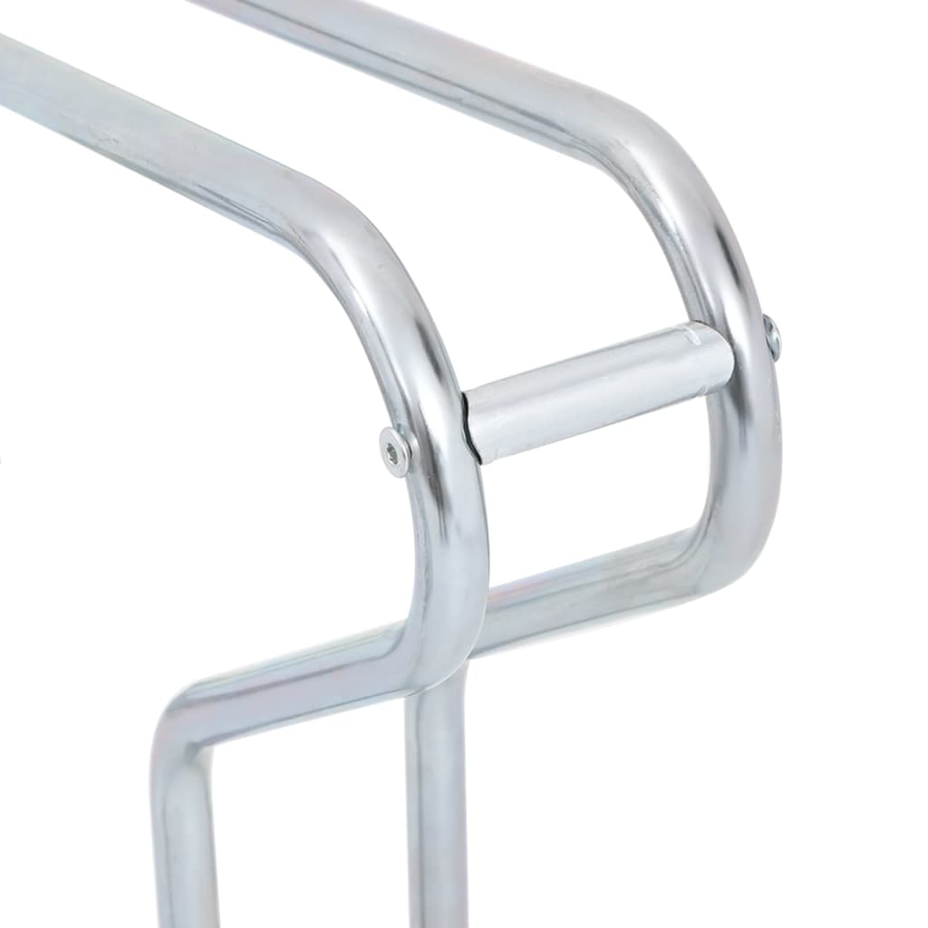 vidaXL Bicycle Stand for 3 Bikes Floor Freestanding Galvanized Steel-4