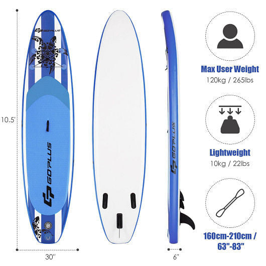 10.6 Feet Inflatable Paddle Board with Carry Bag-3