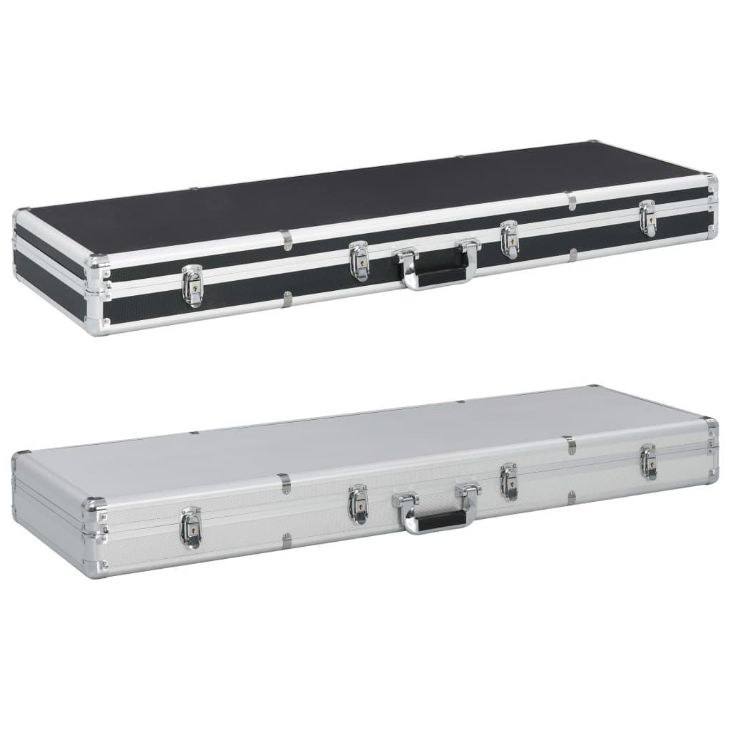 vidaXL Gun Case Aluminum Mature Storage Weapon Pistol Case Box Black/Silver-5