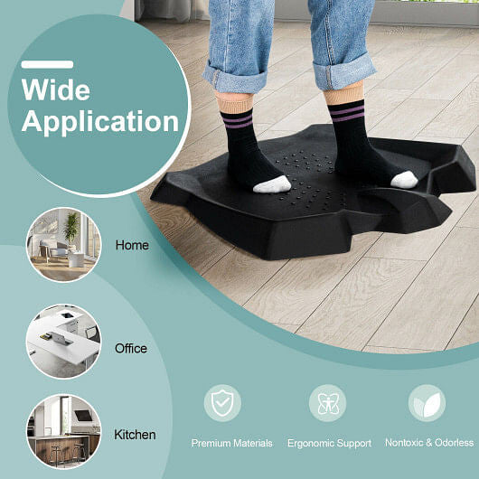 Portable Anti-Fatigue Standing Mat with Massage Points and Diverse Terrain-Black-3