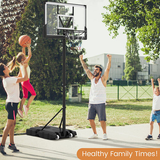 Portable Basketball Hoop Outdoor Basketball Goal System Adjustable for Kids Teens Adults-0