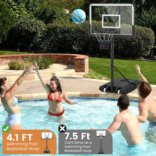 Portable Basketball Hoop Outdoor Basketball Goal System Adjustable for Kids Teens Adults-3