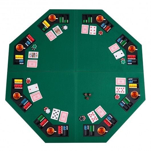 48 Inch 8 Players Octagon Fourfold Poker Table Top-4