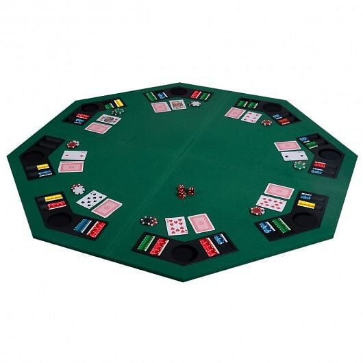 48 Inch 8 Players Octagon Fourfold Poker Table Top-0